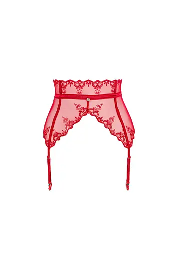 Пояс для панчох Obsessive Lonesia L/XL червоний - фото 7