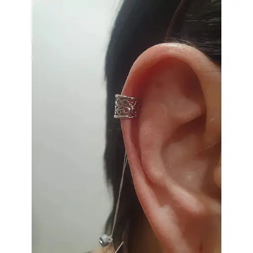 Серебряная серьга-кафф на хеликс. 9132308Р - фото 5