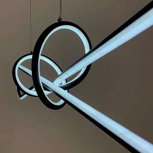 Современная черная люстра AVIZE в двух размерах Line.F Длина 85 см - фото 9