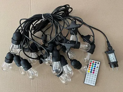 Вулична гірлянда з ретро лампами LED RGB Edison 15 шт, 220V, 10 метрів з перехідником - фото 5
