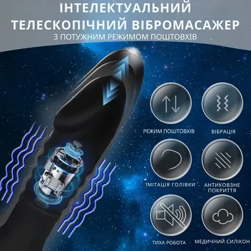 Масажер простати I’MCUM ProPulse 3-в-1 з ерекційним кільцем, вібрацією, функцією поштовхів та пультом керування Чорний (IM-KGS207) - фото 9