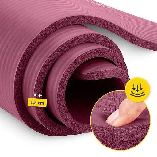 Коврик (мат) спортивный 4FIZJO NBR 180 x 60 x 1.5 см для йоги и фитнеса Burgundy (P-5905973406710) - фото 6