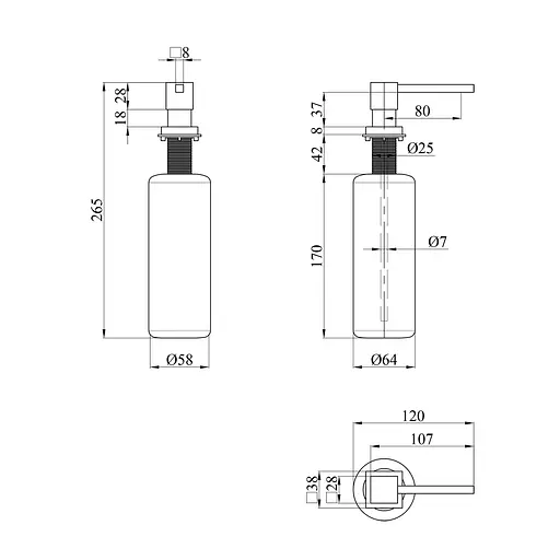 Дозатор для моющего средства Kroner KRP Spender - C008 CV030017  - фото 3
