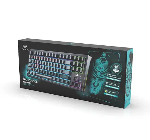Клавиатура игровая механическая Aula Mechanical F-3032 Black keycaps + 21 Yellow keys KRGD Brown - фото 9