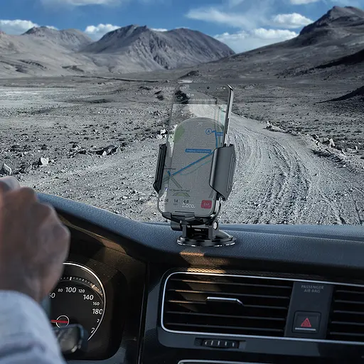 Автотримач для телефона HOCO CA82 Just fast suction cup car holder Black - фото 8