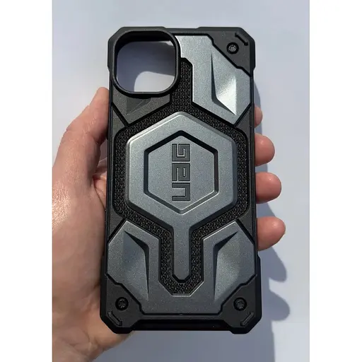 Оригинальный противоударный чехол UAG Monarch Pro MagSafe Kevlar Silver для iPhone 15 Plus/14 Plus (114029113933) - фото 5