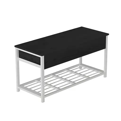 Банкетка з ящиком Дрейк 1 550x1000x400 метал Білий ДСП Сосна Кембра 16мм FRD-103054