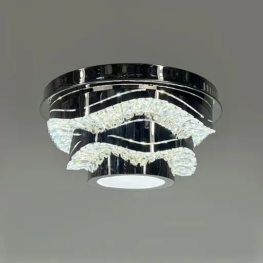 Хромированная потолочная люстра с прозрачным хрусталем Ø 40 см Ст. C 1784/400 | Line F - фото 1