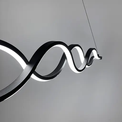 Сучасна чорна люстра Waterlines у двох розмірах Line.F Довжина 100 см - фото 5