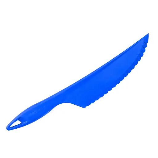 Пластиковий кухонний ніж для силіконового килимка крему, торта, тіста овочів та фруктів 30.5 см, Kitchette Синій 84346 - фото 1