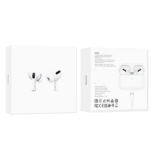 Беспроводные наушники Hoco EW75 True wireless stereo headset, BT5.4, 30mAh, 300mAh, 4h, white - фото 9