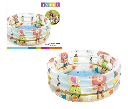 Басейн "Тваринки" 57106 NP Intex розміром: 61х22см, об'єм: 33л, вага: 0,5кг, від 1 до 3 років (6941057403090) Микс - фото 1