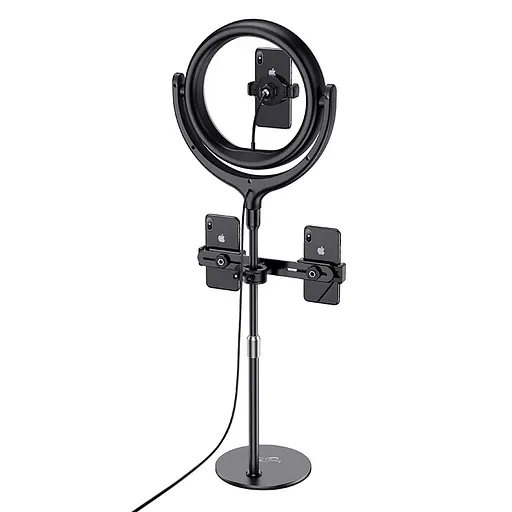 Тримач із кільцевим освітленням Hoco LV01 Rouge desktop fill light live broadcast stand - фото 3