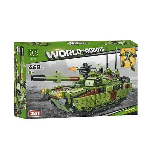 Конструктор Limo Toy 2 в 1 військова техніка (танк, робот) 468 деталей (KB 3000)