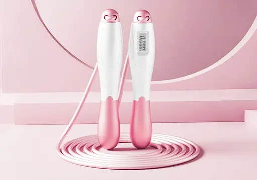 Скоростная скакалка со счетчиком EasyFit белый-розовый (EF-1916-WP) - фото 5