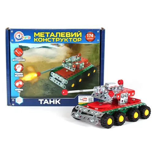 Металлический конструктор Танк ТехноК 4951TXK 174 детали - фото 2