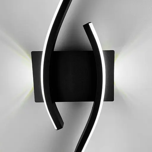 Хвилеподібний настінний чорний світильник у корпусі 80 см Арт. WM27/800 Line F - фото 5