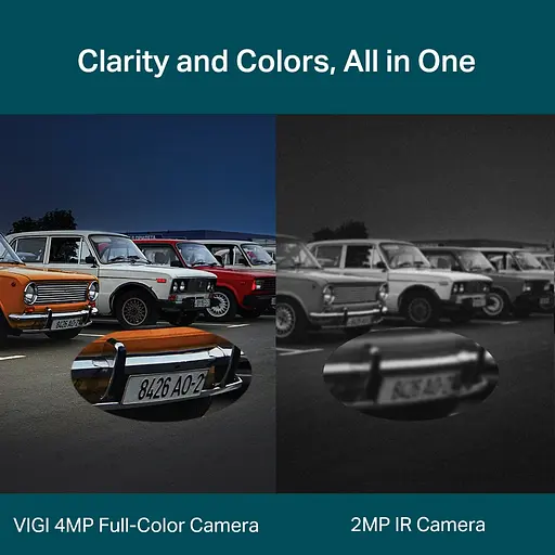 IP-камера TP-Link VIGI C540-V, PoE, 4 Мп, 2,8–12 мм, H265+, IP66, купольная, цветное ночное видение, двойной объектив, наружная - фото 4