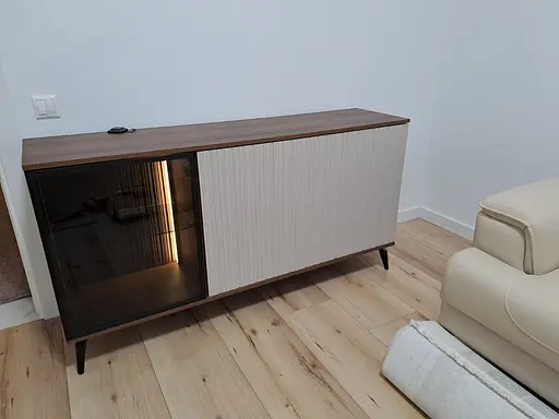 Комод з підсвіткою Вічі / Vici K154 3-дверний Горіх/кашемір Perfect Home Польща (PFH-091276) - фото 7