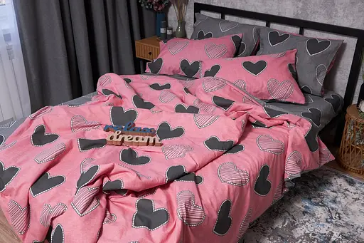 Комплект постільної білизни Moon&Star Бязь Gold Люкс Love King Size 220x240 наволочки 2х40х60 - фото 5