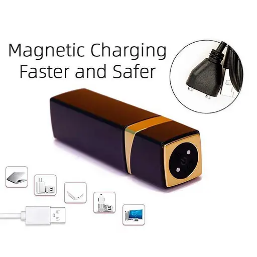 Вібратор для клітора "Секретна помада" 10 режимів USB 9,5 см Чорний K0927-2 - фото 7