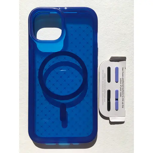 Оригінальний протиударний чохол Tech21 Evo Check MagSafe Blue для iPhone 13/14 (T21-9818)