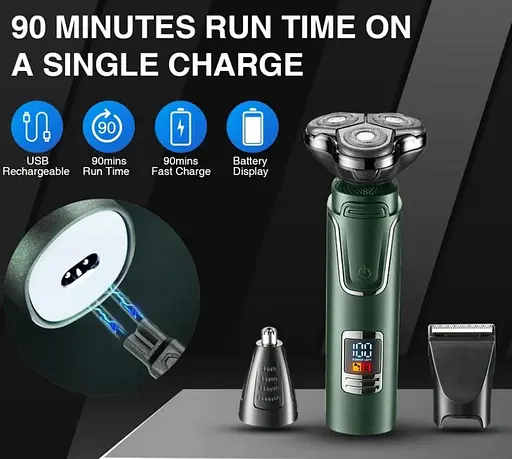 Універсальний триммер бритва 3 в 1 Daling DL-9207 машинка для стрижки бороди гоління 5 Вт - фото 4