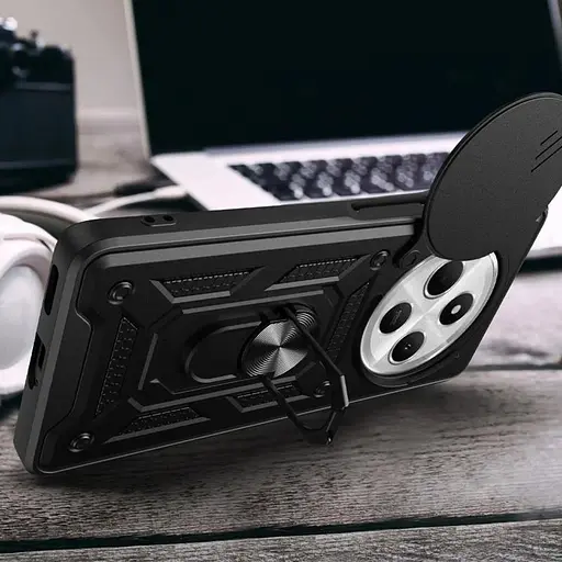 Чехол Ummi Camshield Serge Ring для Xiaomi Redmi 14C/A4/Poco C75/M7 5G Черный - фото 2