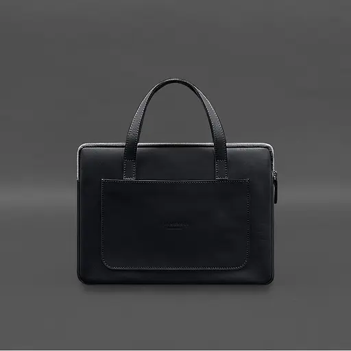 Кожаный чехол BlankNote с ручками для ноутбука 13 дюйм Черный - фото 7