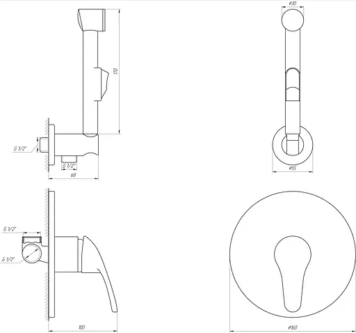 Гігієнічний душ Globus Lux Solly GLSO-0110, Хром - фото 2