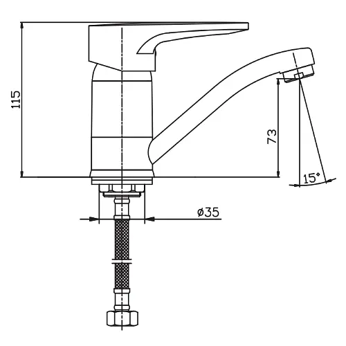 Змішувач для кухні Haiba OPUS 555 HB0336 - фото 2