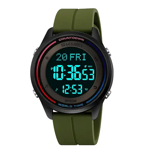 Годинник чоловічий наручний спортивний Skmei 2412 силіконовий з магнітною застібкою (Зелений) - фото 2