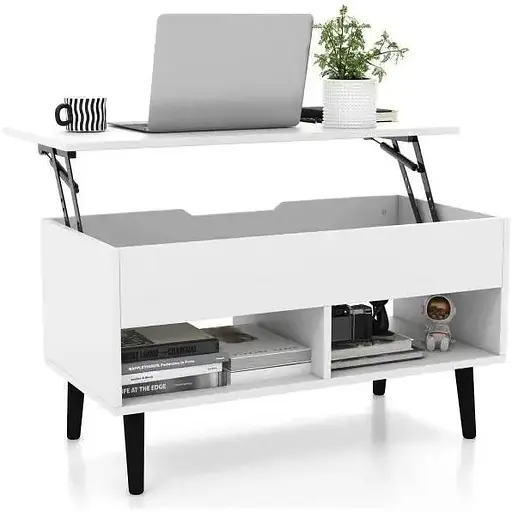 Стіл трансформер Costway Lagom в стилі Loft білий