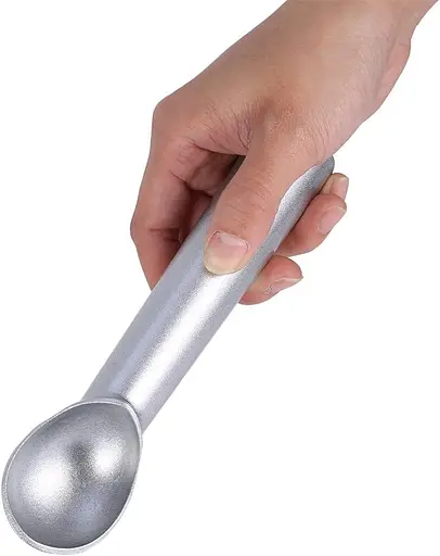 Ложка лита алюмінієва для морозива для морозива, бісквітного тіста, замороженого йогурту 18 см, Kitchen Master 85317 - фото 3