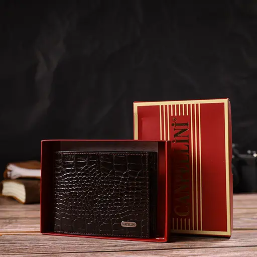 Мужской кожаный кошелек Canpellini 12х9.6х2 см acs0025591 - фото 8