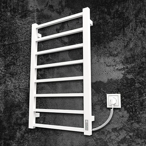 Электрический полотенцесушитель Kosser Лофт 800x500 ER тайм. белый ДЛФ02ERW, Белый матовый, Правое - фото 1