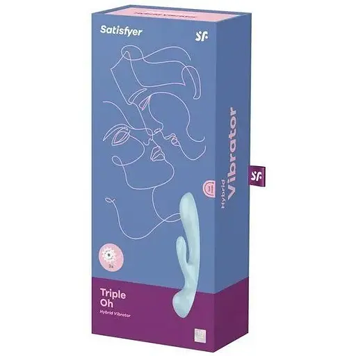 Вібратор-кролик Satisfyer Triple Oh Pink Blue - фото 4