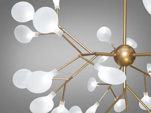 Символ роскоши, новейшая, футуристическая люстра "Светлячок", 36 ламп, золото - фото 3