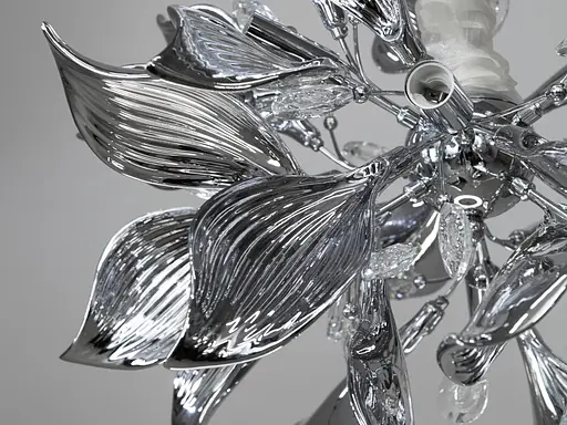 Високоякісна люстра з керамічними елементами, 9 ламп, хром - фото 3