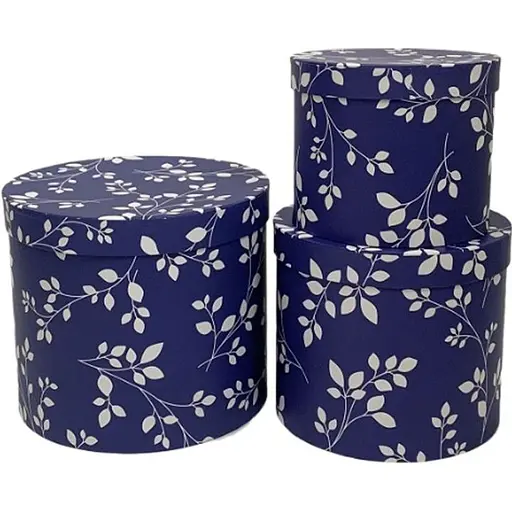 Набір подарункових коробок Ufo Y003 Blue круглі 3 шт. (Y003 Набір 3 шт BLUE коло)