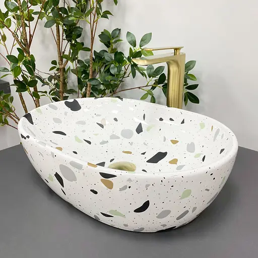 Умивальник VBI Modena S terazzo glossy накладний VBI-012004, Цветной - фото 3