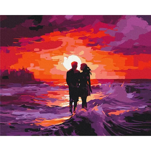 Картина по номерам на підрамнику Brushme Пурпуровий захід - фото 1