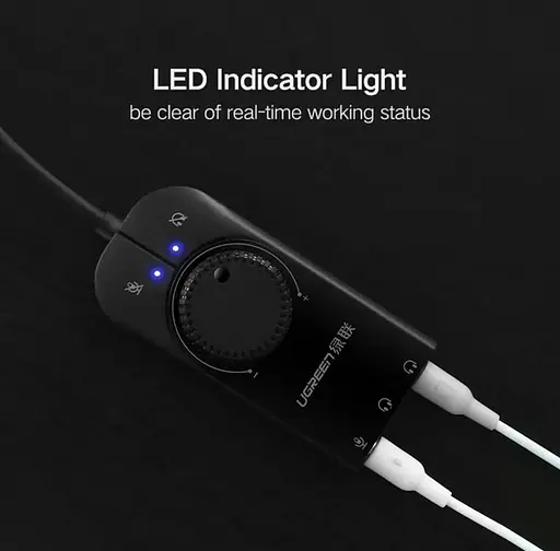 Звуковая карта внешняя USB Ugreen CM129 USB External Stereo Sound Adapter кабель 1 м (50599) - фото 3