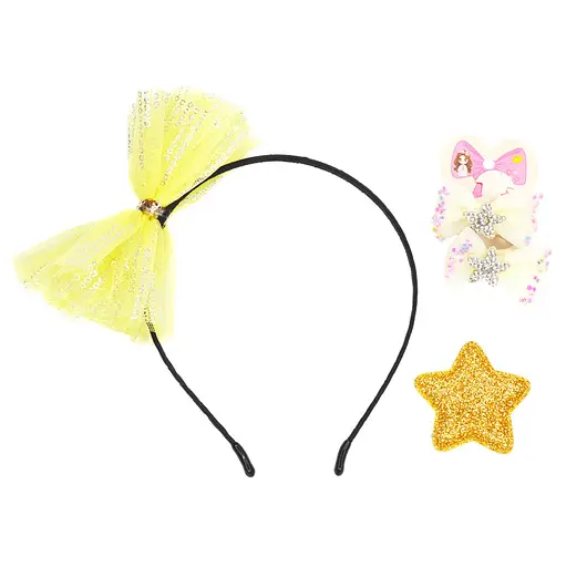 Детский набор "Принцесса" La-beauty 0105-036-6 обруч, резинка, зажим - фото 1