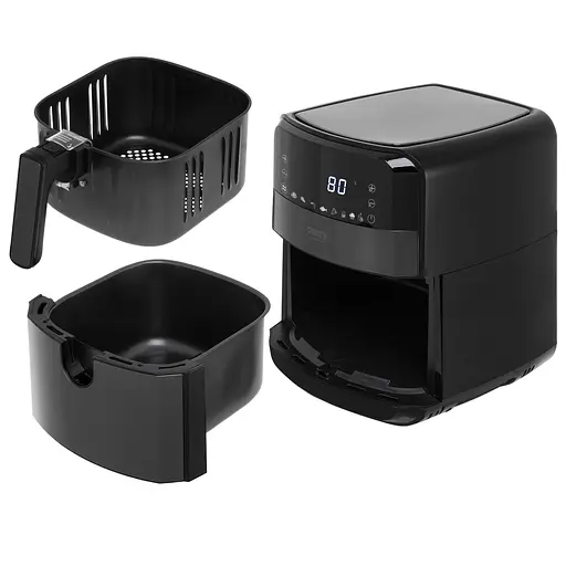 Аерофритюрниця Camry CR 6311B 5 л 1700 Вт сенсорна 9 програм 80-200°C безжирова фритюрниця чорна - фото 9