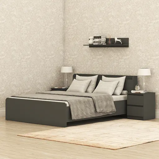 Кровать двуспальная MebelStar Нео 160x200 см Антрацит (MBS-1137) - фото 1