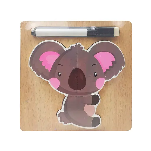 Деревяна іграшка Пазли MD 2525 маркер, дощечка для малювання Коала