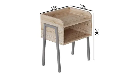 Тумба модульна Ferrum-decor Джузі 540x450x320 метал Сірий ДСП Дуб Сан-Марино 16 мм (FRD-102983) - фото 3