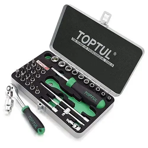 Комплект головок з тріскачкою 1/4, 31 од. Toptul hoz0007856 - фото 1