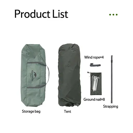 Намет Naturehike NH21ZP008 тримісний автоматичний оливково-зелений - фото 3